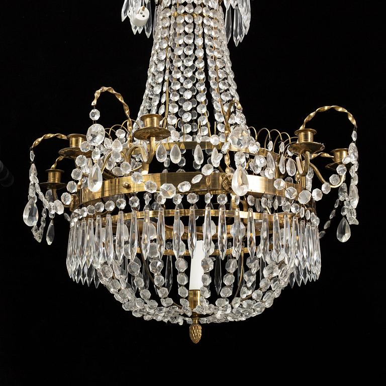 A Gustavian style chandelier from around year 1900.