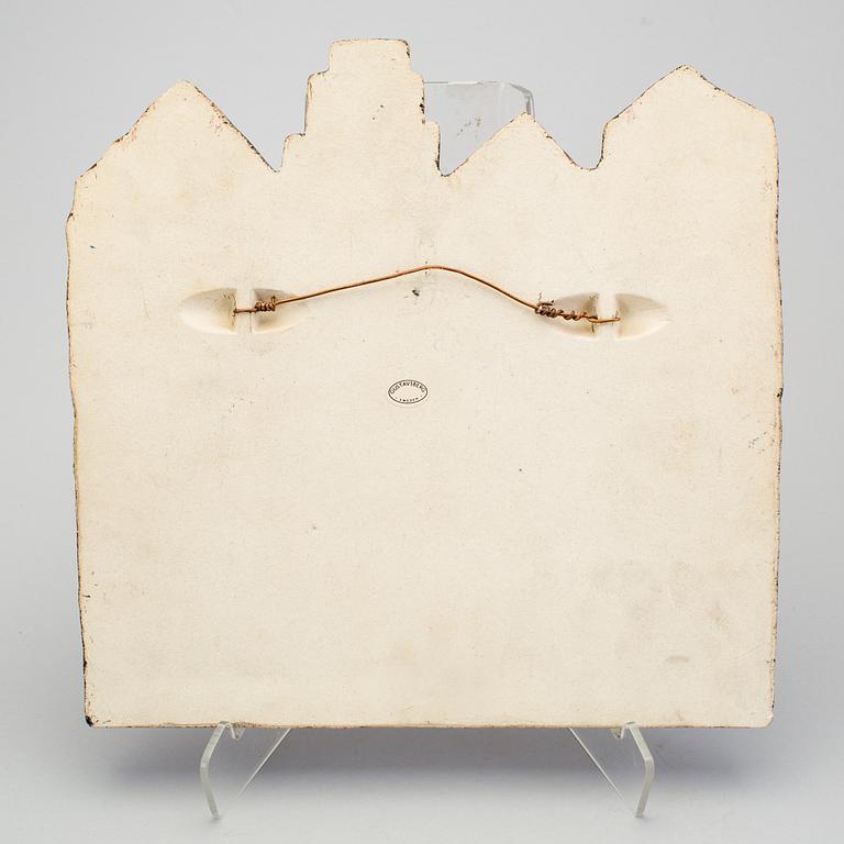 LISA LARSON, väggplatta, "Gamla stan", stengods, Gustavsberg.