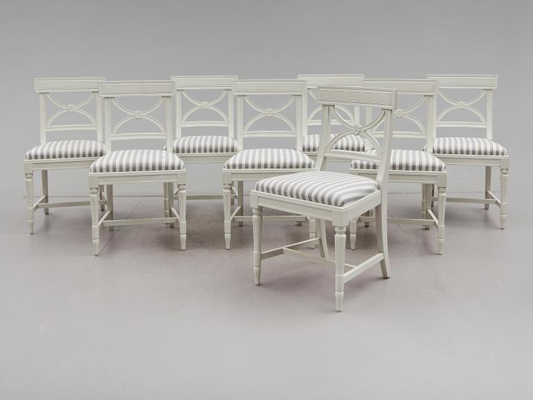 STOLAR, 8 st, gustaviansk stil, 1900-talets andra hälft.