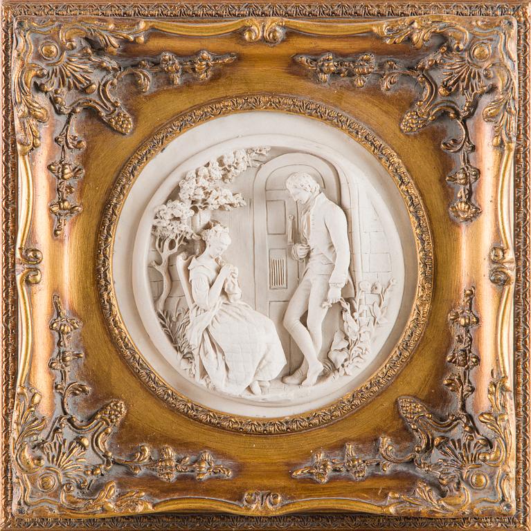 Relief, alabaster, 20th century.