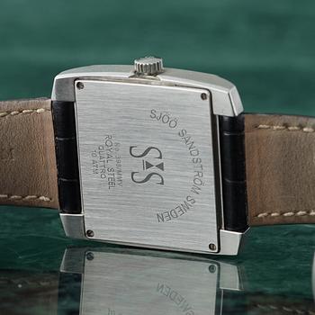 SJÖÖ SANDSTRÖM, Royal Steel Quattro, wristwatch, 40 x 34 (43,5) mm,