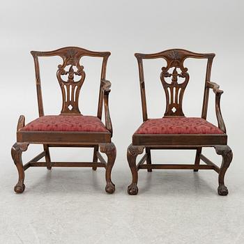 Chairs, 5 pcs, Chippendale, England, circa 1800.