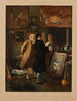 PRINTED AQUATINT, signed P. Hampden Hart, The Museum Galleries, London 1924 .