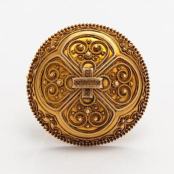 Otto Roland Mellin, An 18K gold brooch. Helsinki 1878.