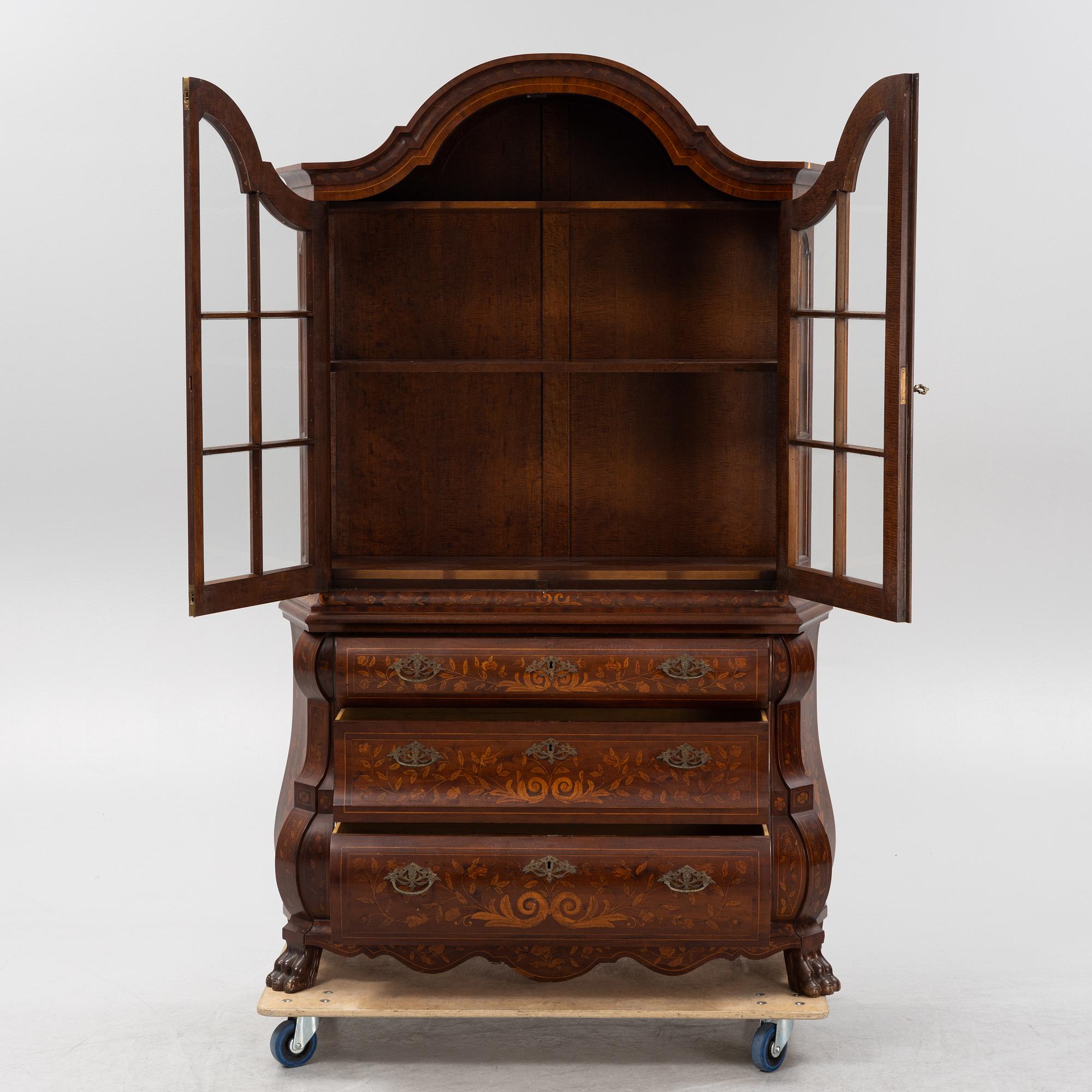 A Dutch style inlay cabinet, first half of the 20th Century.