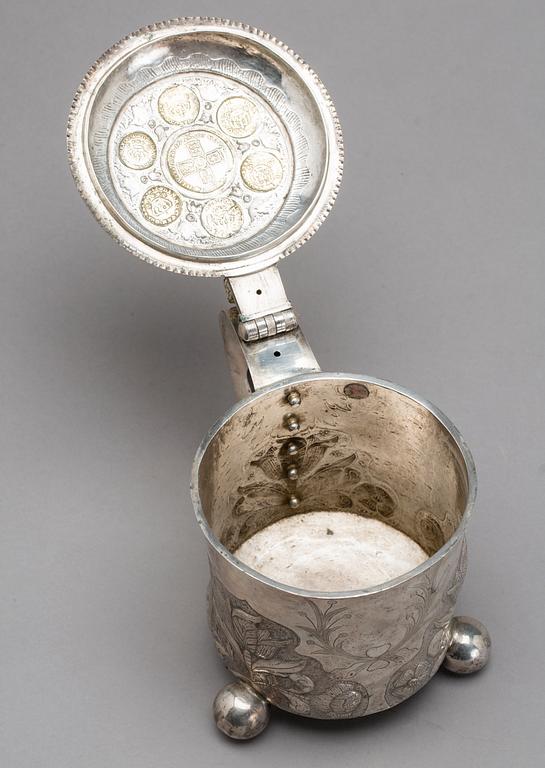 Peter Peteren, Bergen  omkring 1800, Dryckeskanna, silver.