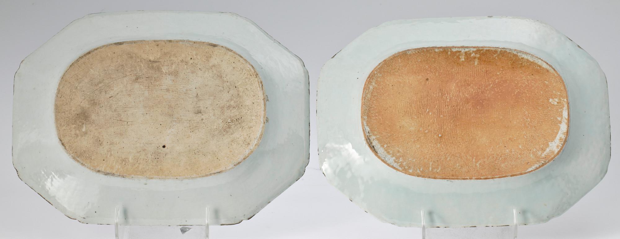 STEKFAT ett par, porslin, Kina Qinglong 1700-tal.