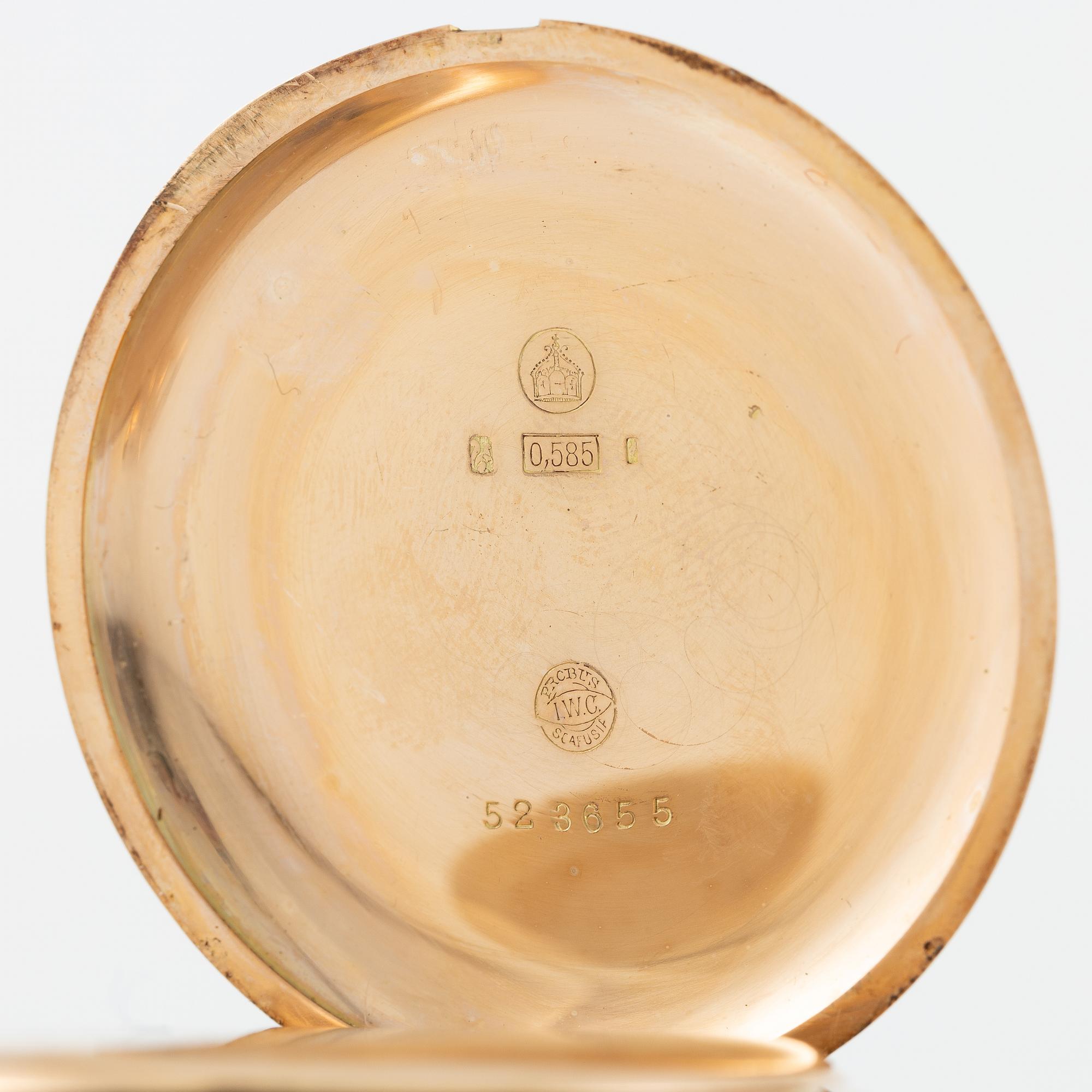 IWC, pocket watch, hunter, 53 mm.