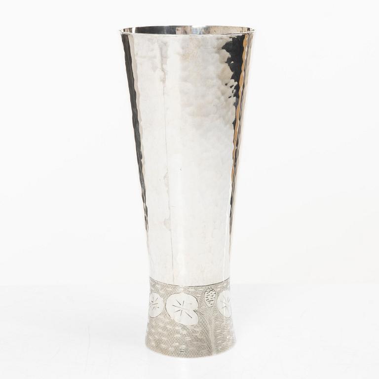 A Swedish sterling silver vase, mark of Gustaf Fors Silversmed,  Kalix 1981.