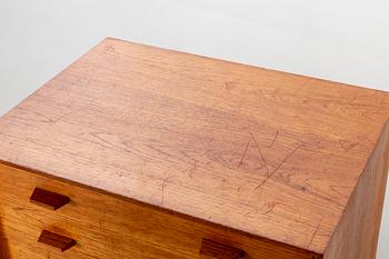 A teak veneered chest of drawers, designed by Olof Pira.