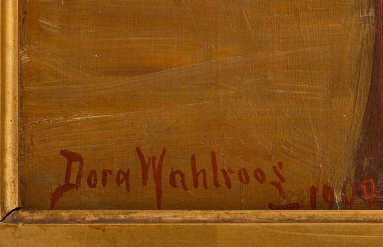 DORA WAHLROOS, öljy kankaalle, signeerattu ja päivätty 1900.