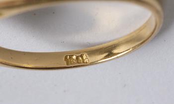 RING, 18 K guld med små briljanter, totalt c:a 0.39 ct.