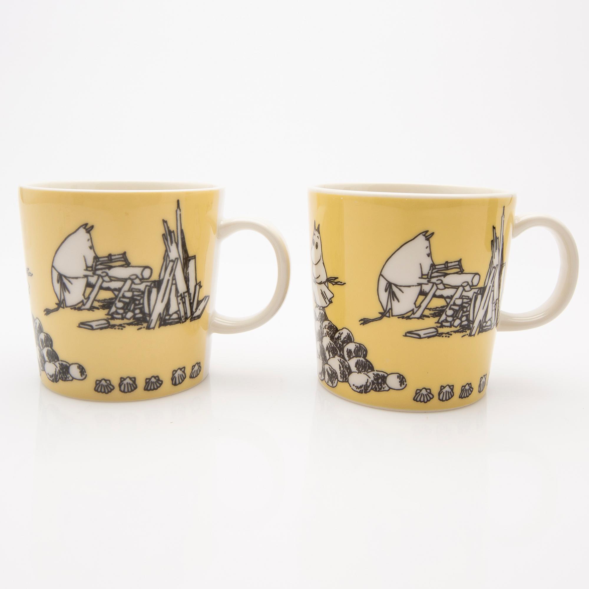 Moomin mugs, a pair, porcelain, Arabia, Finland 1990-1993.
