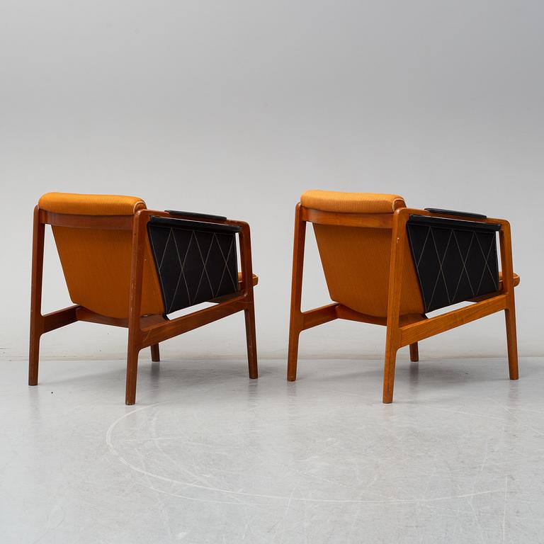 A pair of second half of the 20th century easy chairs by Bjørn Engø for Gustav Bahus, Norway.