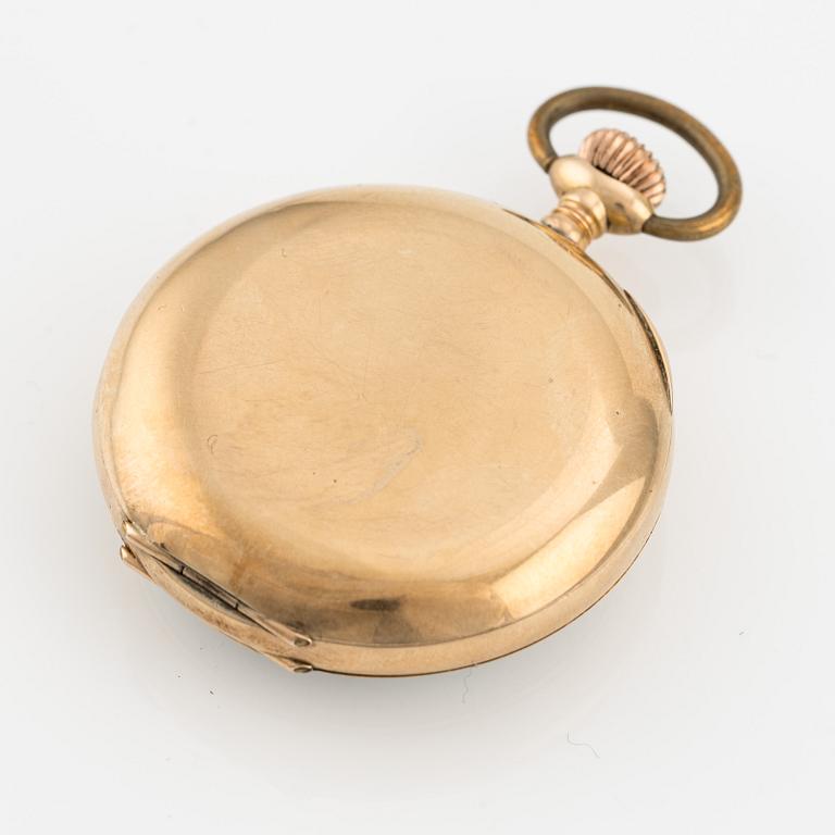 Pocket watch, 14K gold, 34 mm.
