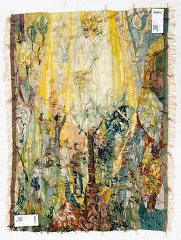Inger Segerlind-Lindblad, vävnad, gobelängteknik, ca 97 x 70 cm, signerad o daterad 1961.