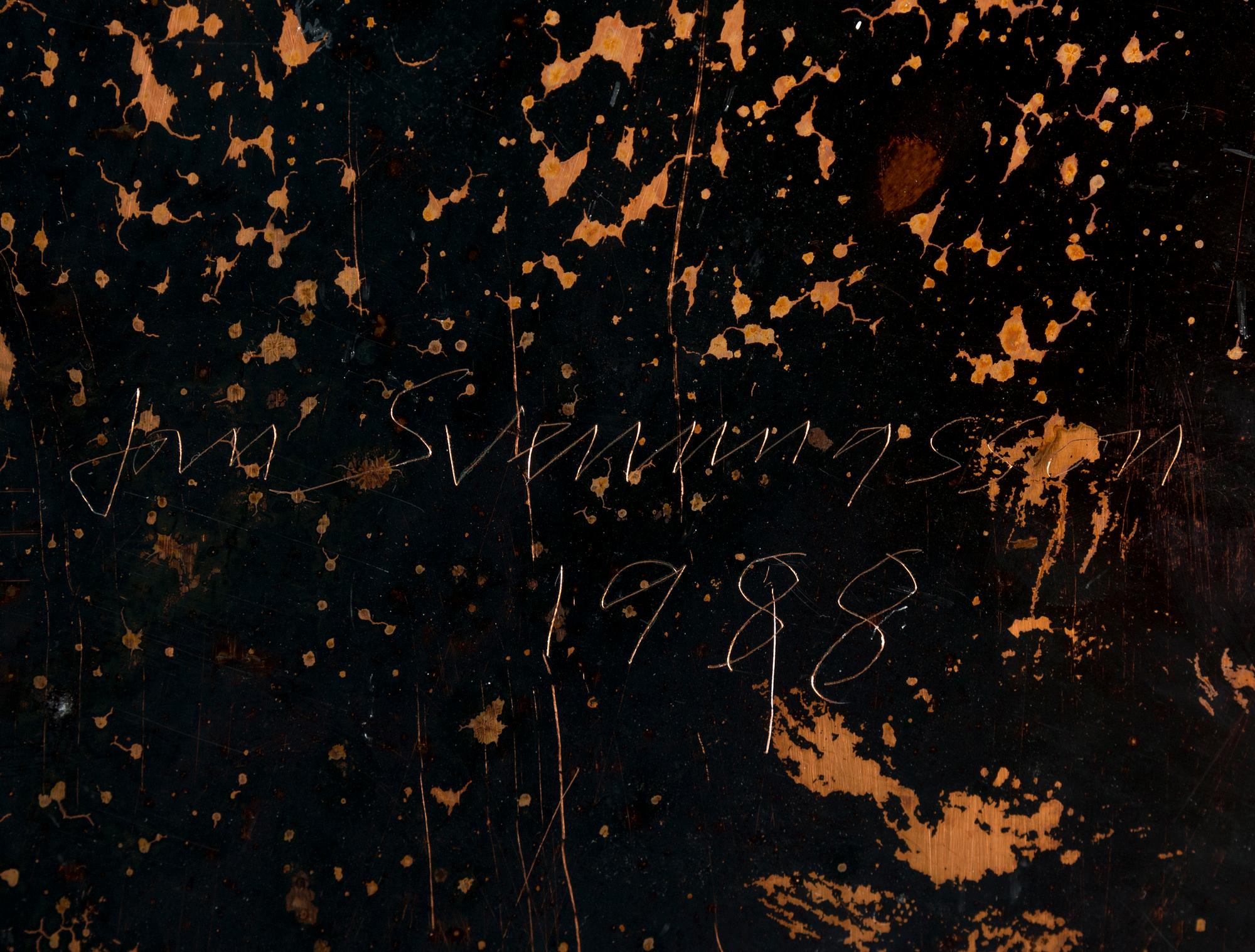 JAN SVENUNGSSON,  objekt, kopparplåt, signerad 1988.