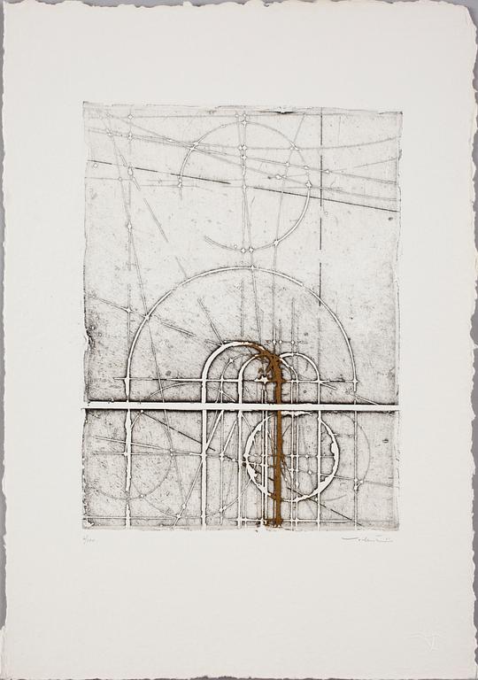WALTER VALENTINI, etsningar, 3 st, i mappar. Sign.