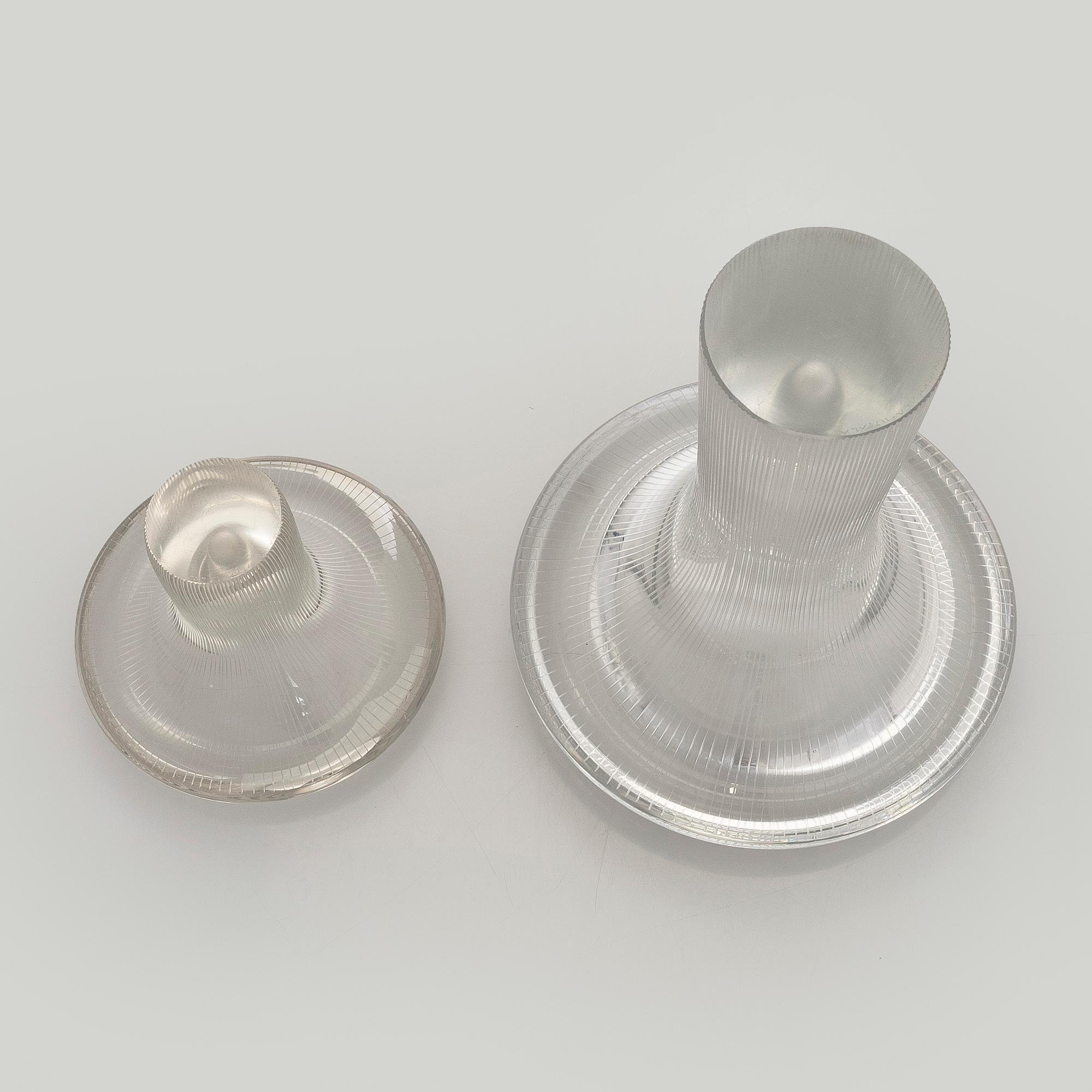 Tapio Wirkkala, vaser, 2, st, modell 3552, "Sopp" signerade Tapio Wirkkala, Iittala -57 och Tapio Wirkkala Iittala.