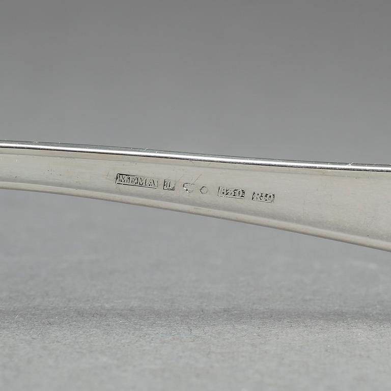 BORDSSKEDAR, 12 st, silver, "Rådhus", Mema, Linköping. Vikt ca 590 gram.