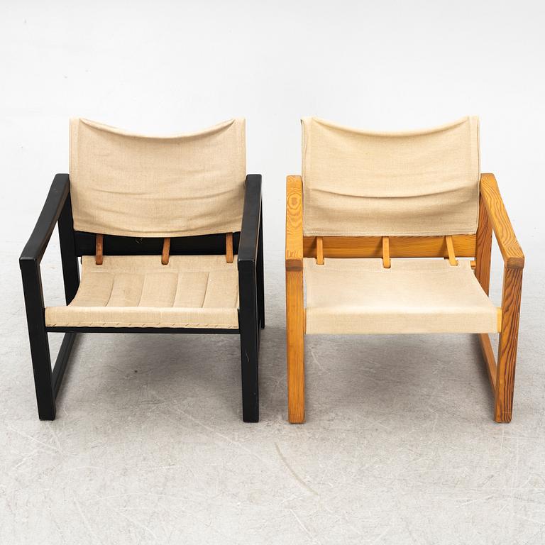 Karin Mobring, two "Diana" armchairs, IKEA, Sweden, 1970's.