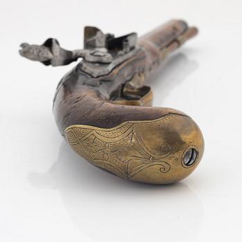 A flintlock pistol, second half of the 18th Century.