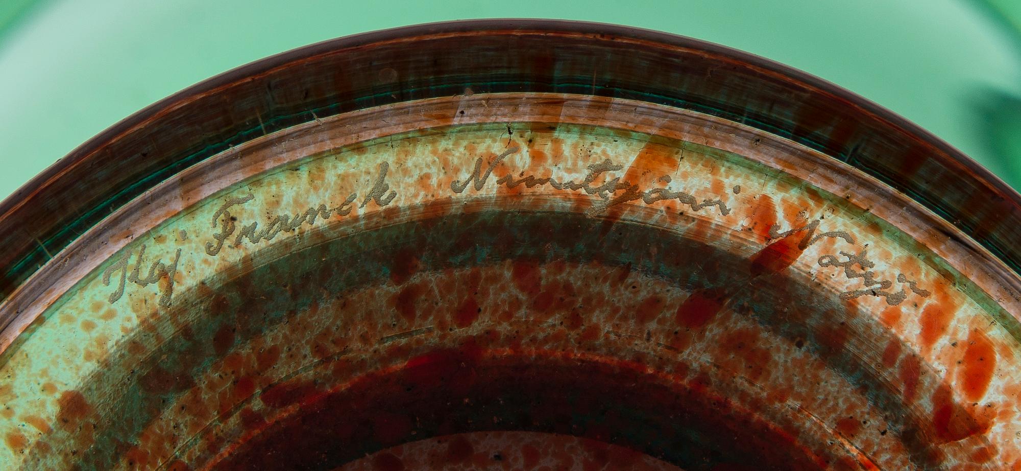 KAJ FRANCK, POKAL, glas, signerad Kaj Franck Nuutajärvi Notsjö.