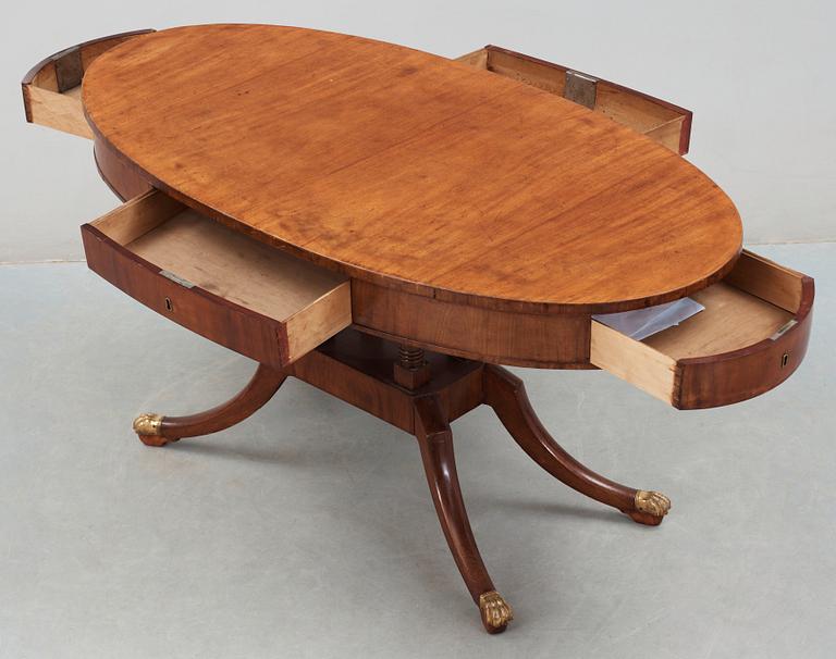 A Swedish Empire 19th century library table by D. Sehfbom.