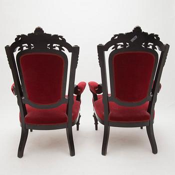 STOLAR, ett par, nyrenässans, 1800-talets slut.