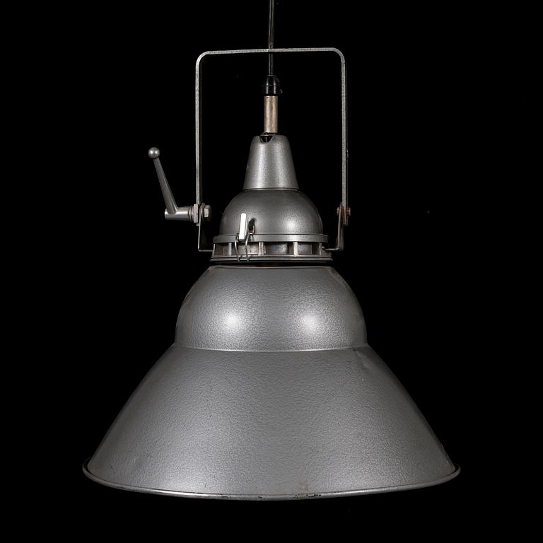 A pair of 1950s 'Lita' industrial pendant ceiling lights, Lita, France.