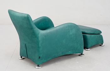 FÅTÖLJ SAMT FOTPALL, "Loge", Gerard Van den Berg, Montis. 1900-tal.