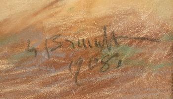 CARL BRANDT, pastell, signerad och daterad 1908.