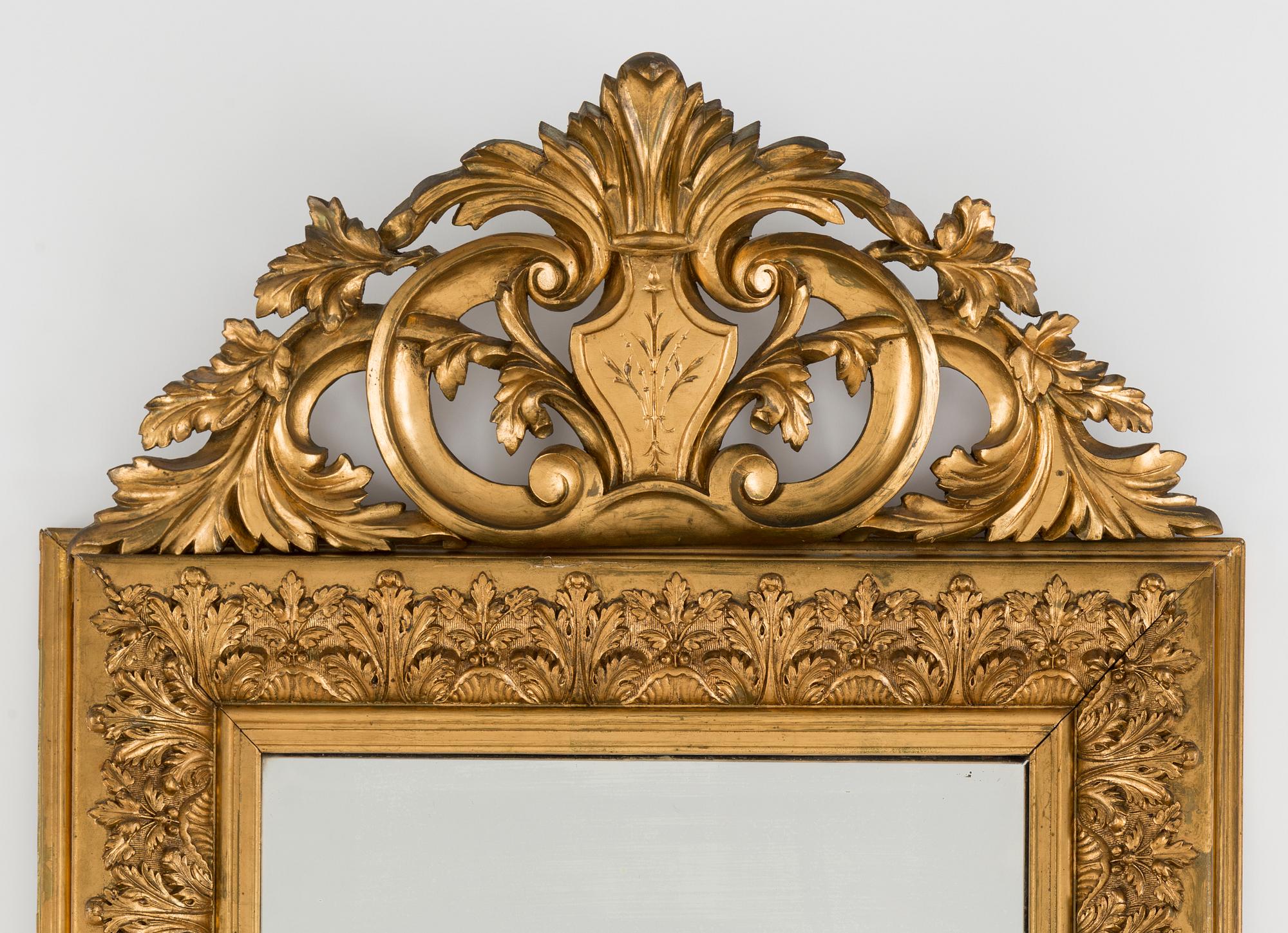 A second half of the 19th century mirror and console table.