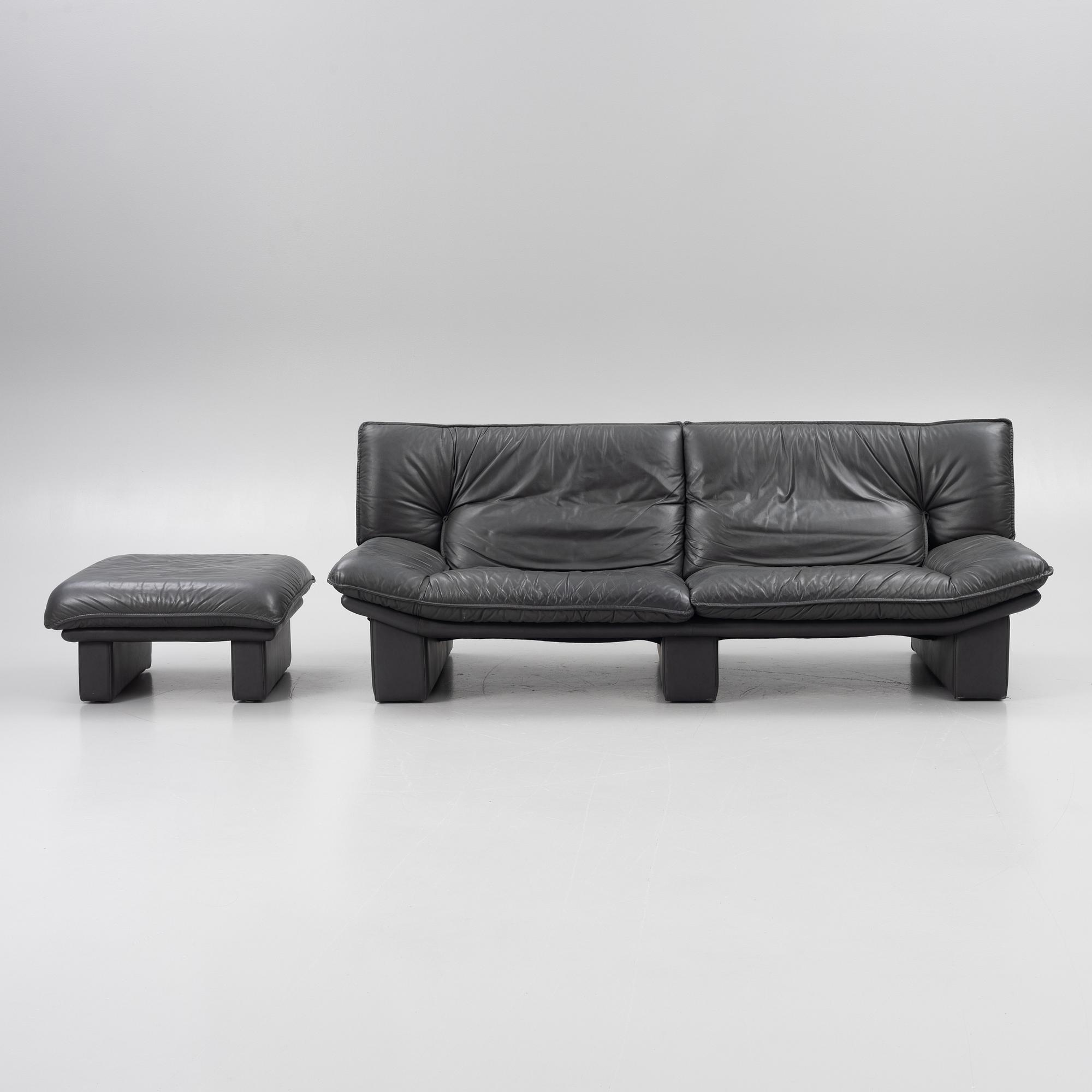 Nicoletti Salotti, an "Ambassador" sofa with ottoman, Italy 1970s-1980s.