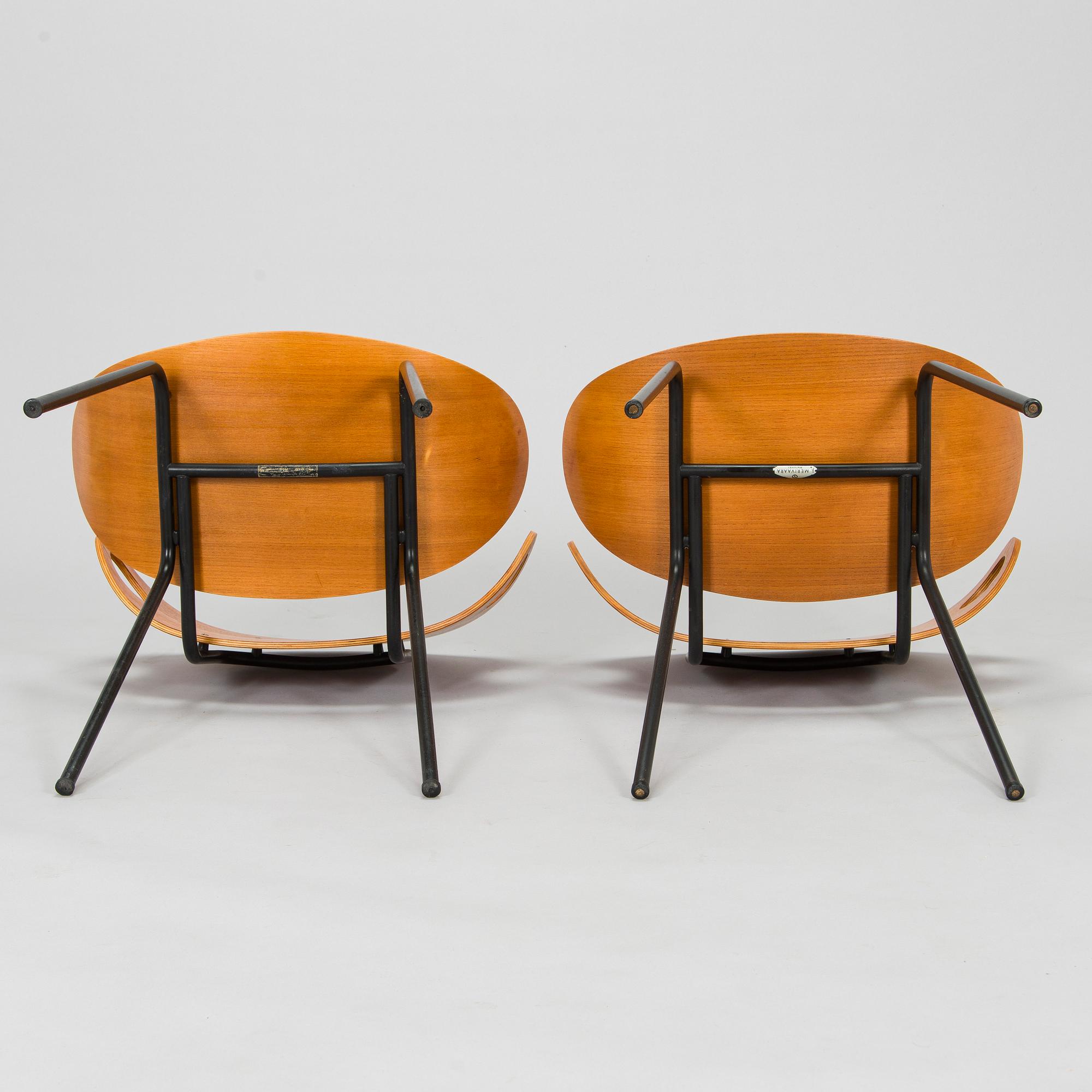 Olof Kettunen, a pair of mid-20th century 'Ulla' chairs for Merivaara.