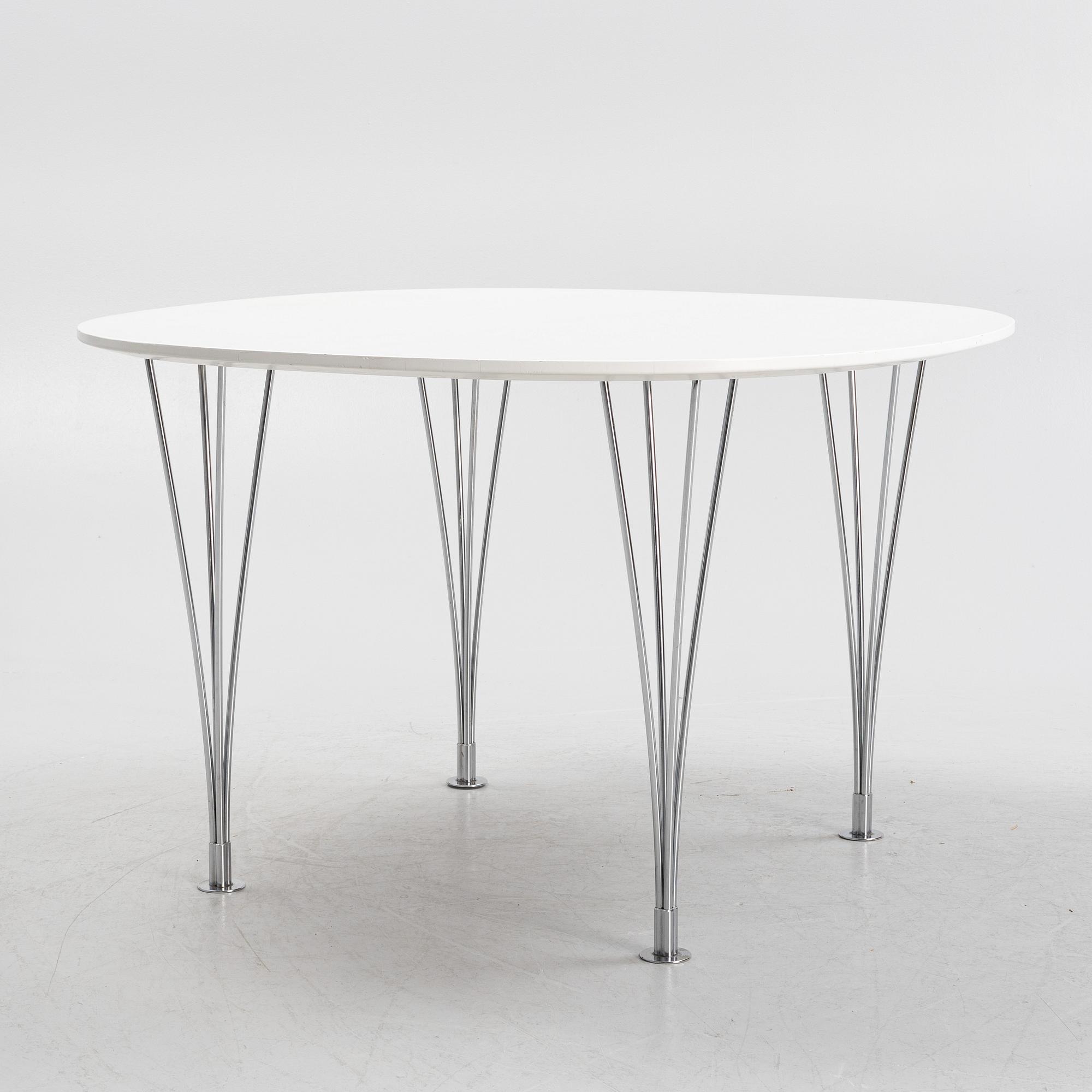 Bruno Mathsson & Piet Hein, a 'Supercirkel' dining table, Fritz Hansen, Denmark.