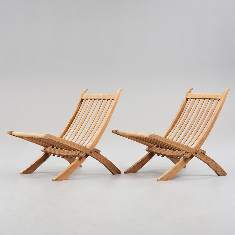 HANS J WEGNER, a pair of folding chairs for Johannes Hansen, Denmark 1960's.