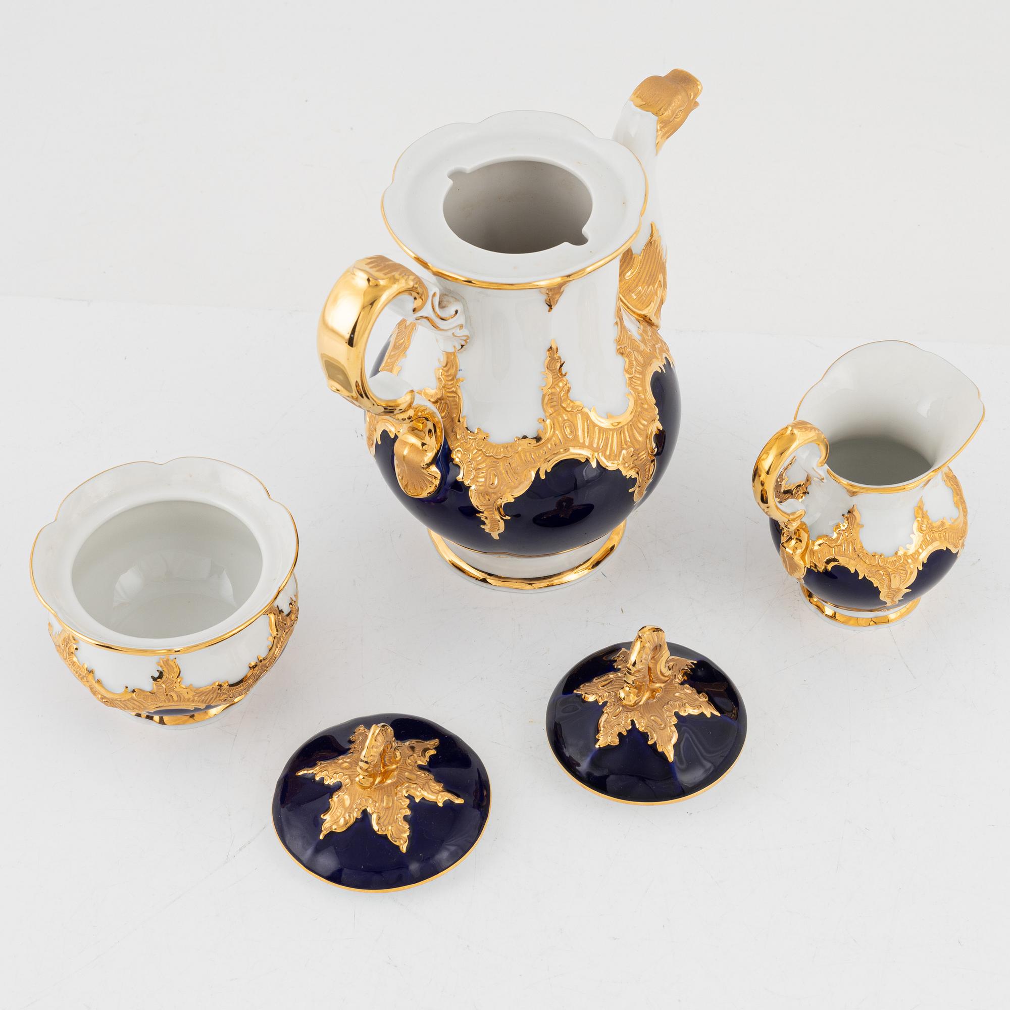 A 27-piece porcelain coffee service, Meissen, 20th century.
