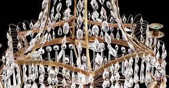 A late Gustavian circa 1800 seven/thirteen-light chandelier.