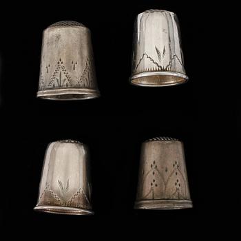 PARTI, 15 delar, silver och paste, bla John Shaw, Birmingham, 1793/94 resp 1700/1800-tal.