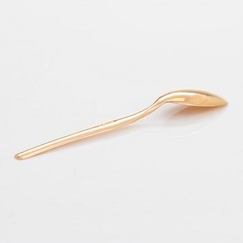 Tapio Wirkkala, a 14K 'Tapio' gold coffee spoon, Kultakeskus, Hämeenlinna 1986.