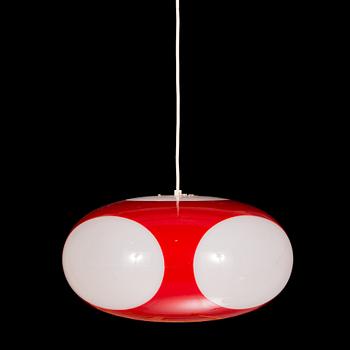 An interior set in red plastic from the 1970s, 7 parts.