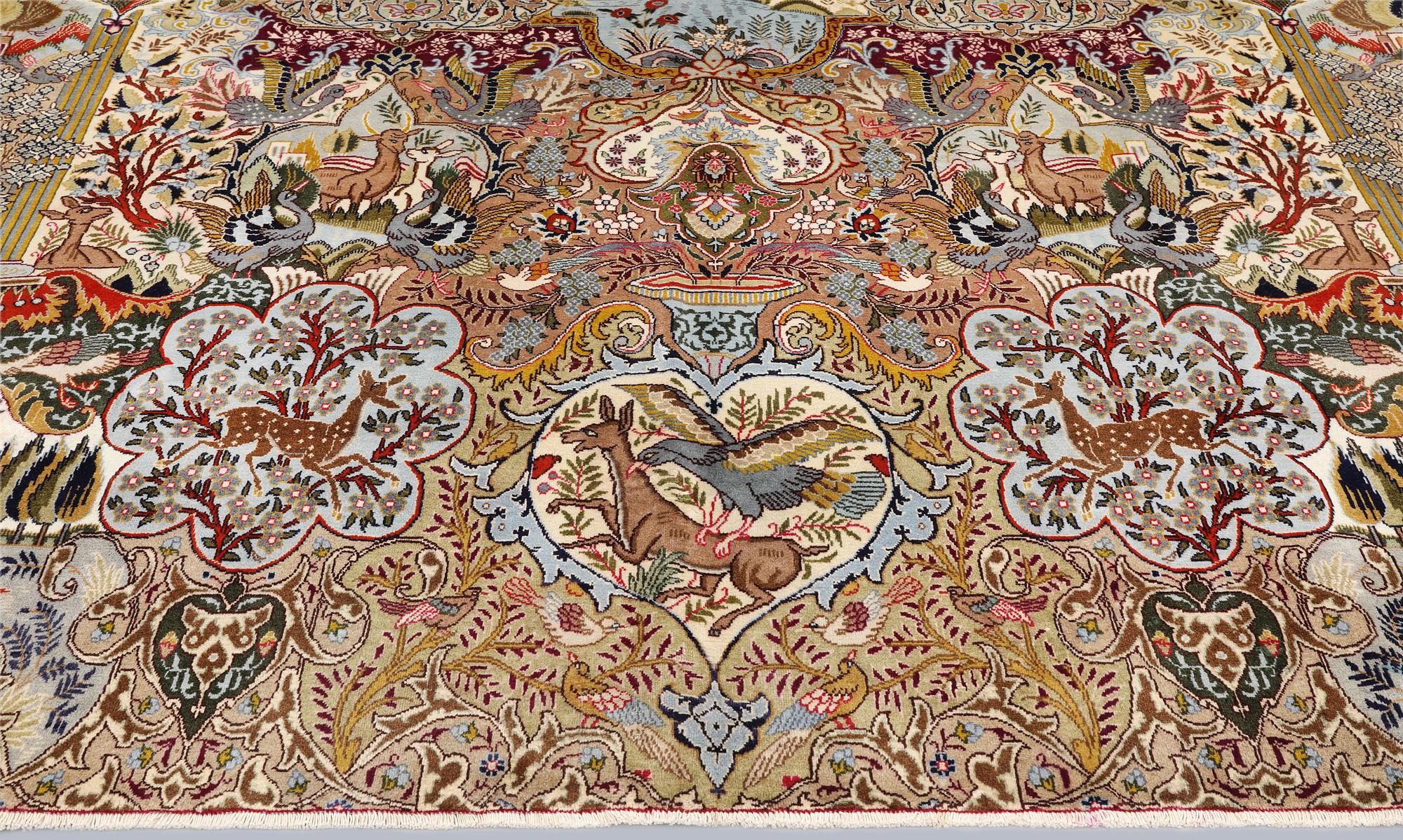 A Kashmar carpet, approx. 391 x 393 cm.