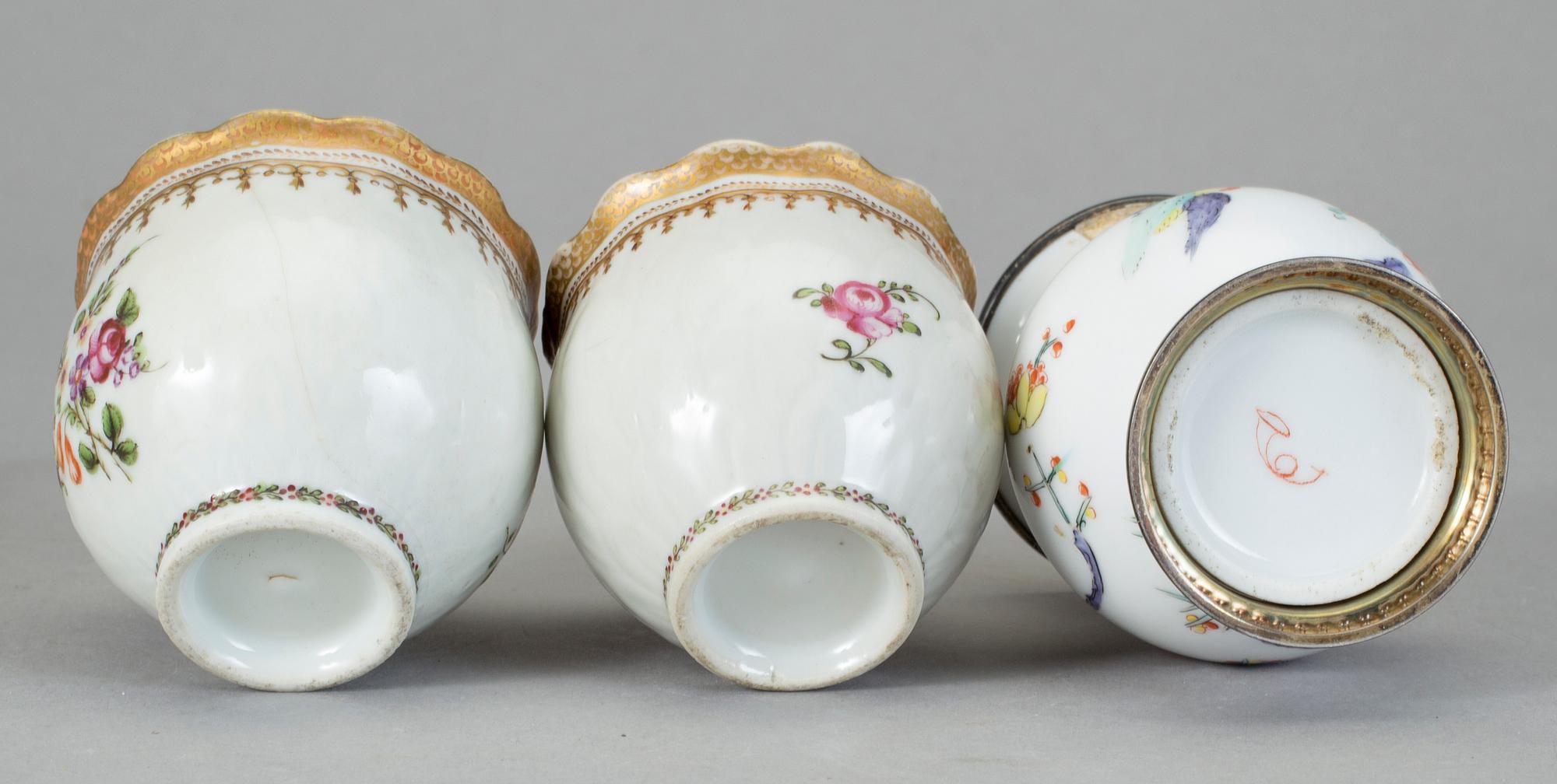PARTI KINA, 5 delar, porslin och keramik, 17-1900-tal.