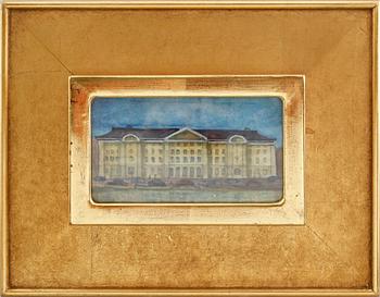 OKÄND KONSTNÄR, 4 st, akvarell och olja på duk, 1900-tal.