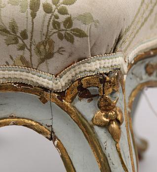 TABURETT, rokokostil, 1800-talets andra hälft.