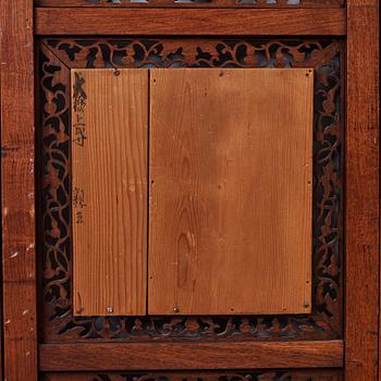 A Chinese six fold screen, Qing dynasty, 19th Century.