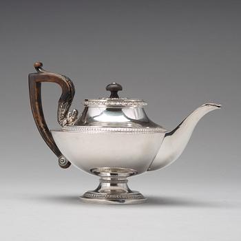 A Swedish early 19th century silver tea-pot, mark of Adolf Zethelius, Stockholm 1816.