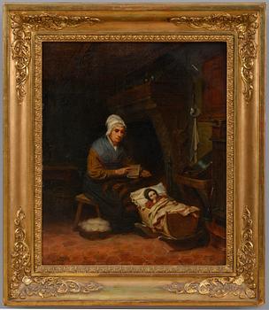 Robert Wilhelm Ekman, "GRANDMOTHER ROCKING A CRADLE".