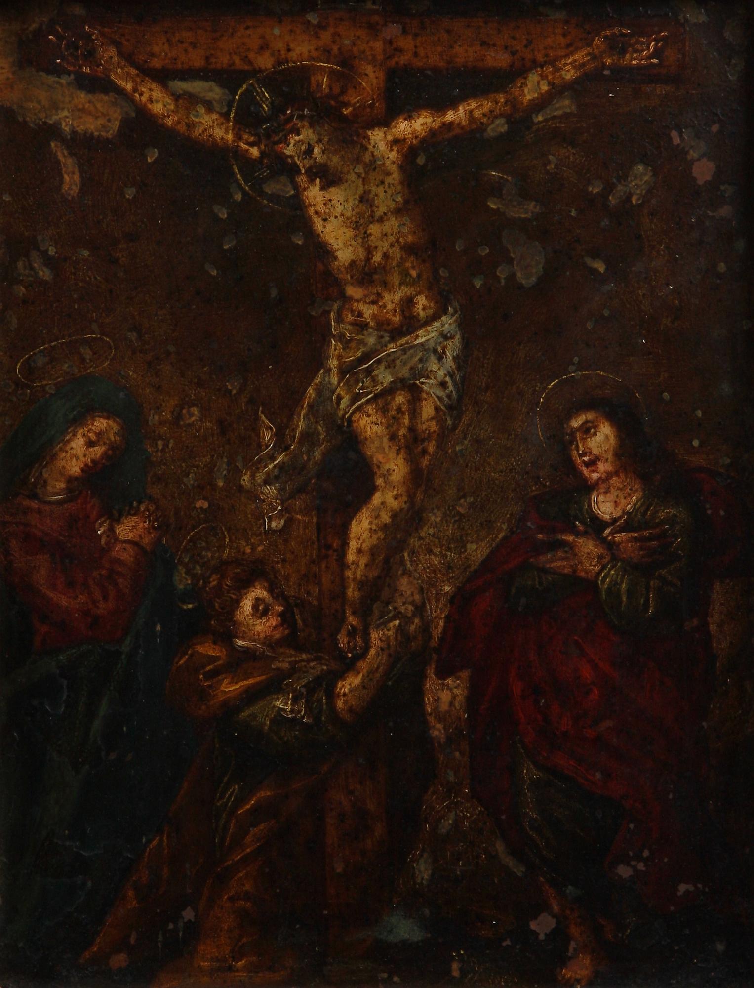 OKÄND KONSTNÄR. Flamländsk skola, olja på koppar, 1600/1700-tal.